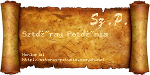 Sztáray Petúnia névjegykártya